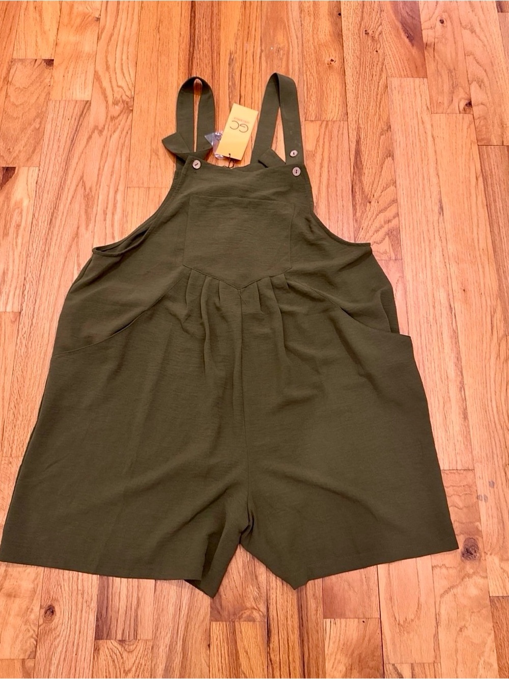 Olive Green Short Overalls Romper